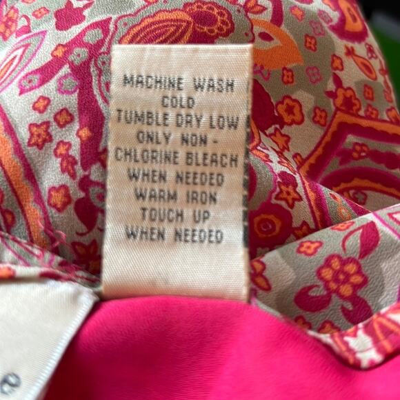 Apostrophe Red, Gray & Orange Paisley Print Skirt Woman Size 6 Office Casual - Picture 4 of 8